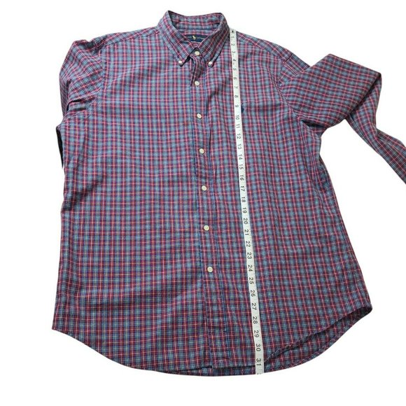 Ralph Lauren Mens Flannel Shirt Large Long Sleeve Button Down Red Plaid - Picture 7 of 9
